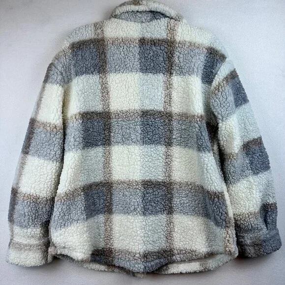 MAC Tools Plaid Sherpa Shacket Mens Medium Workwear Camping Outdoors Cabin - Picture 15 of 15